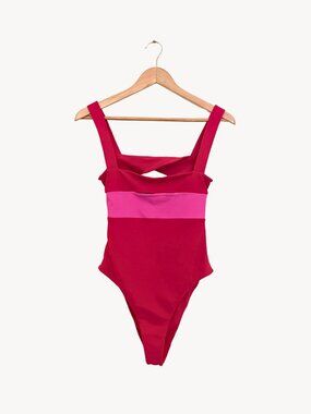 Lovers+Friends Daytona Fuchsia and Hot Pink One-Piece Swimsuit, Size: M